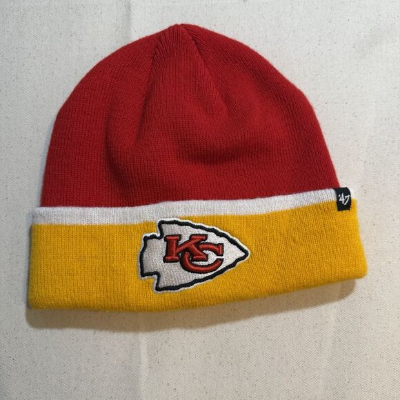 NFL Kansas City Chiefs ‘47 Brand Winter Knit Hat Cap One Size Fits All NWOT - Picture 1 of 6